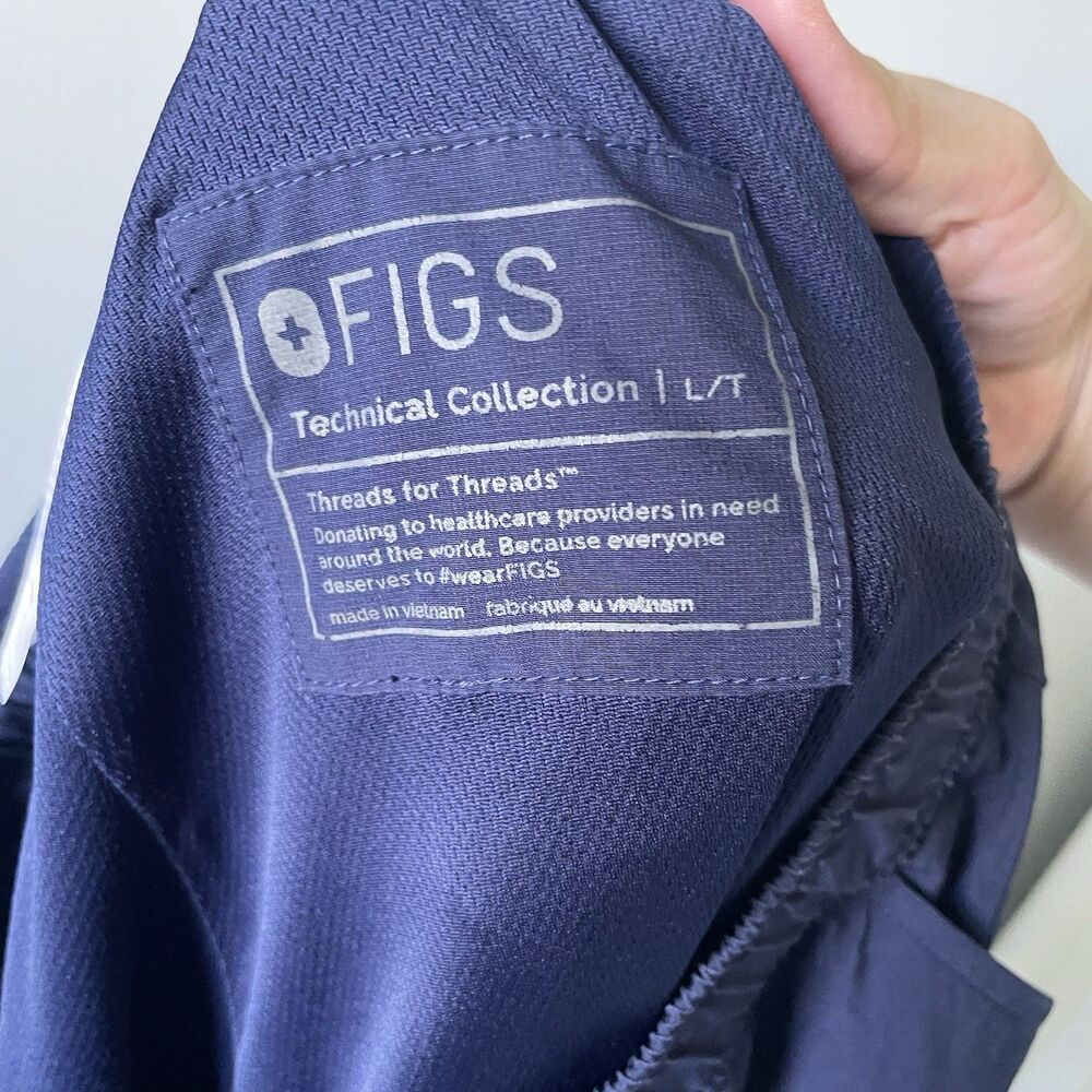FIGS Mesh Lined Jogger Scrub Pants Medical Nurse Navy Blue Men's Size Large Tall - Picture 13 of 16